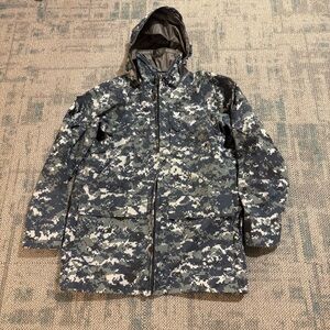 Original US Navy Digital Camo Gore-Tex Parka Military Jacket Medium Long